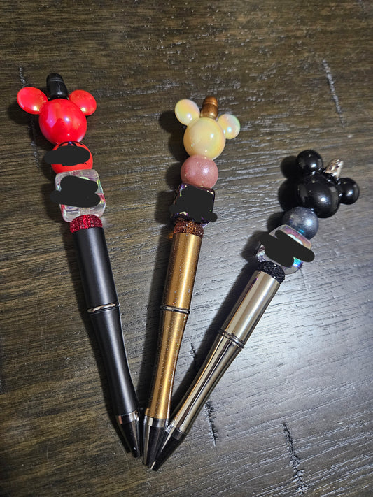 Exclusive Acrylic Mickey w/ CC or LV Cube Beaded Pens