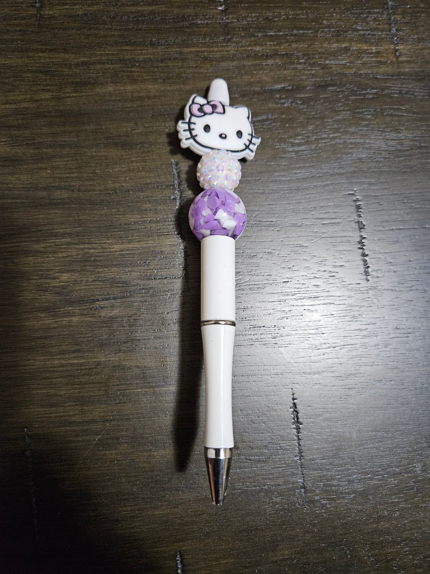 White Kitty Beaded Pens