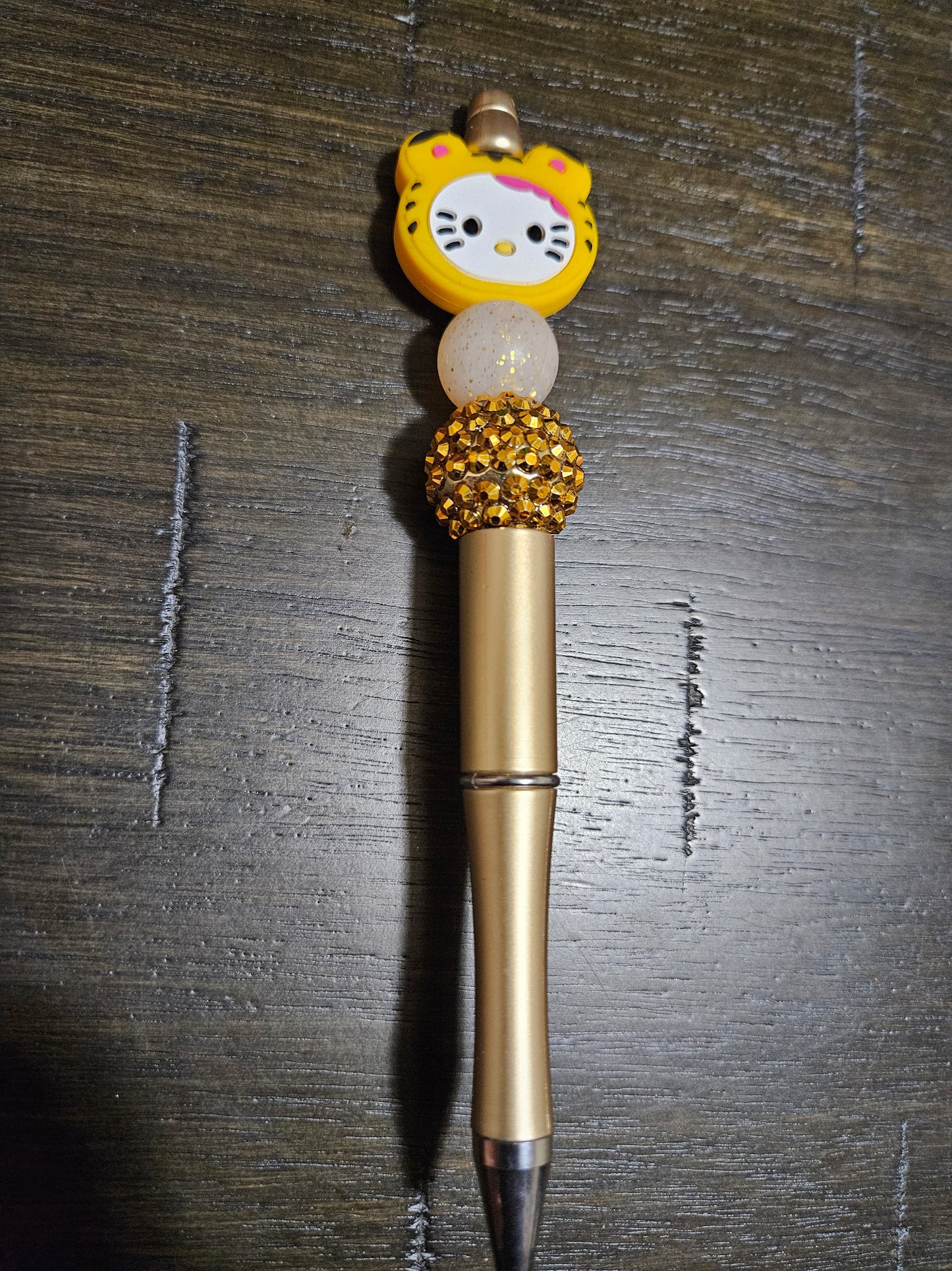 White Kitty Beaded Pens