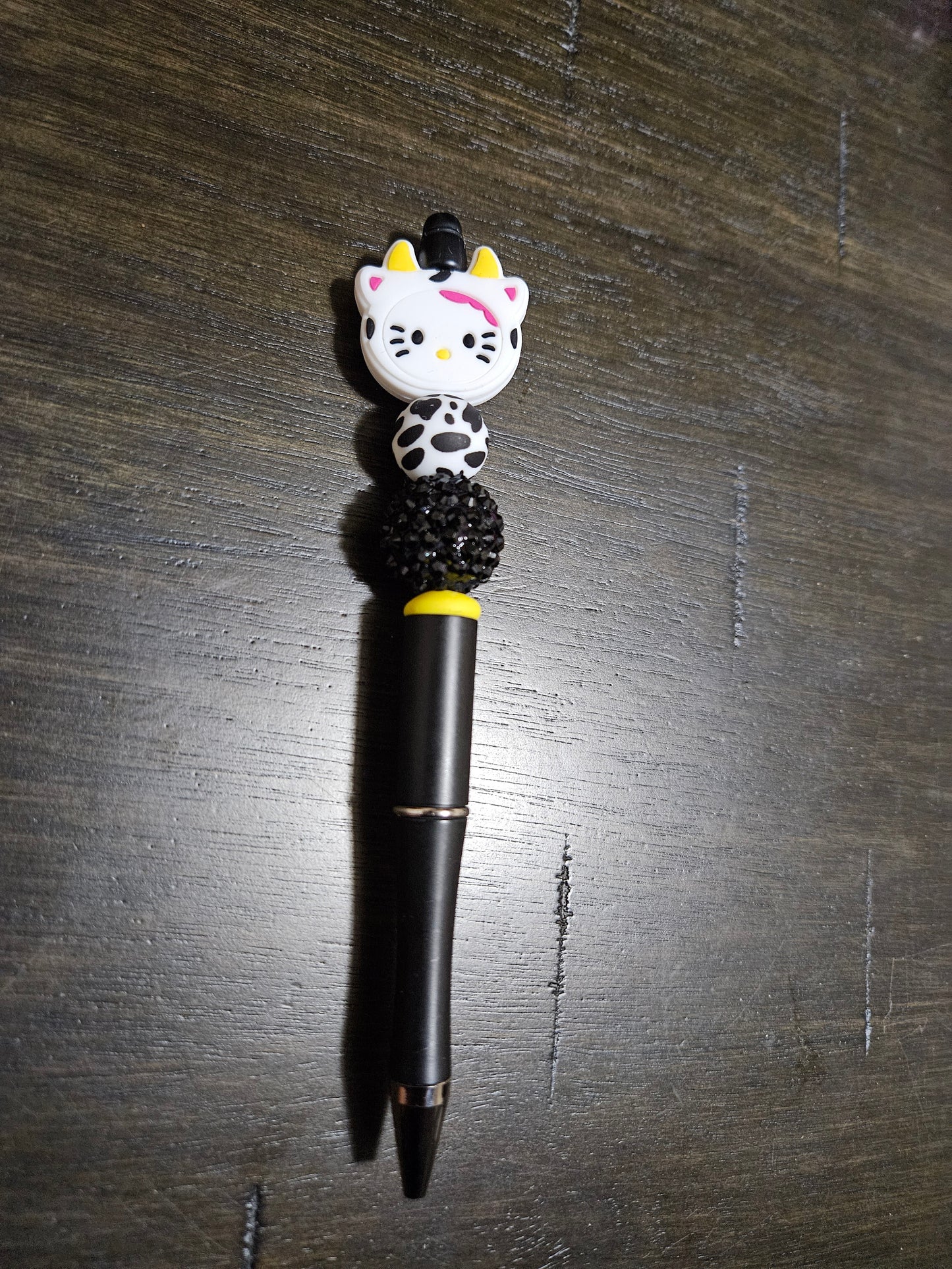 White Kitty Beaded Pens