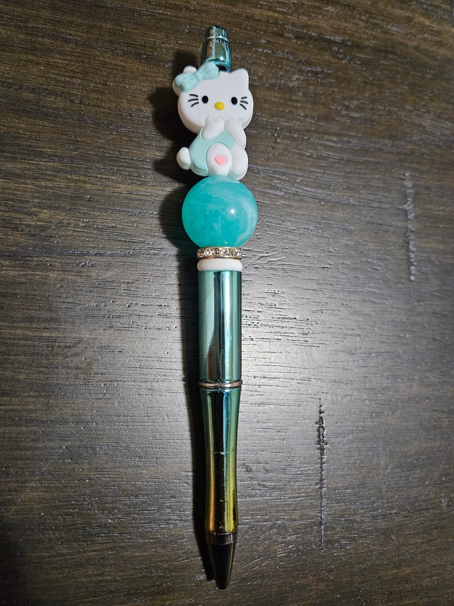 White Kitty Beaded Pens