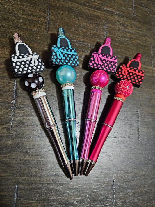 Polka-Dot Purse Beaded Pens