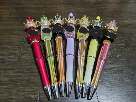 Exclusive LV or CC Sugar Cubes With Crowns Beaded Pens