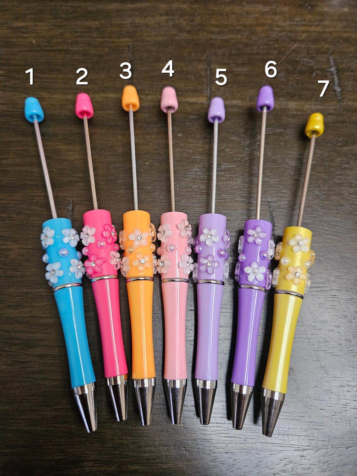 Beadable Pens w/ Flowers & Pearls