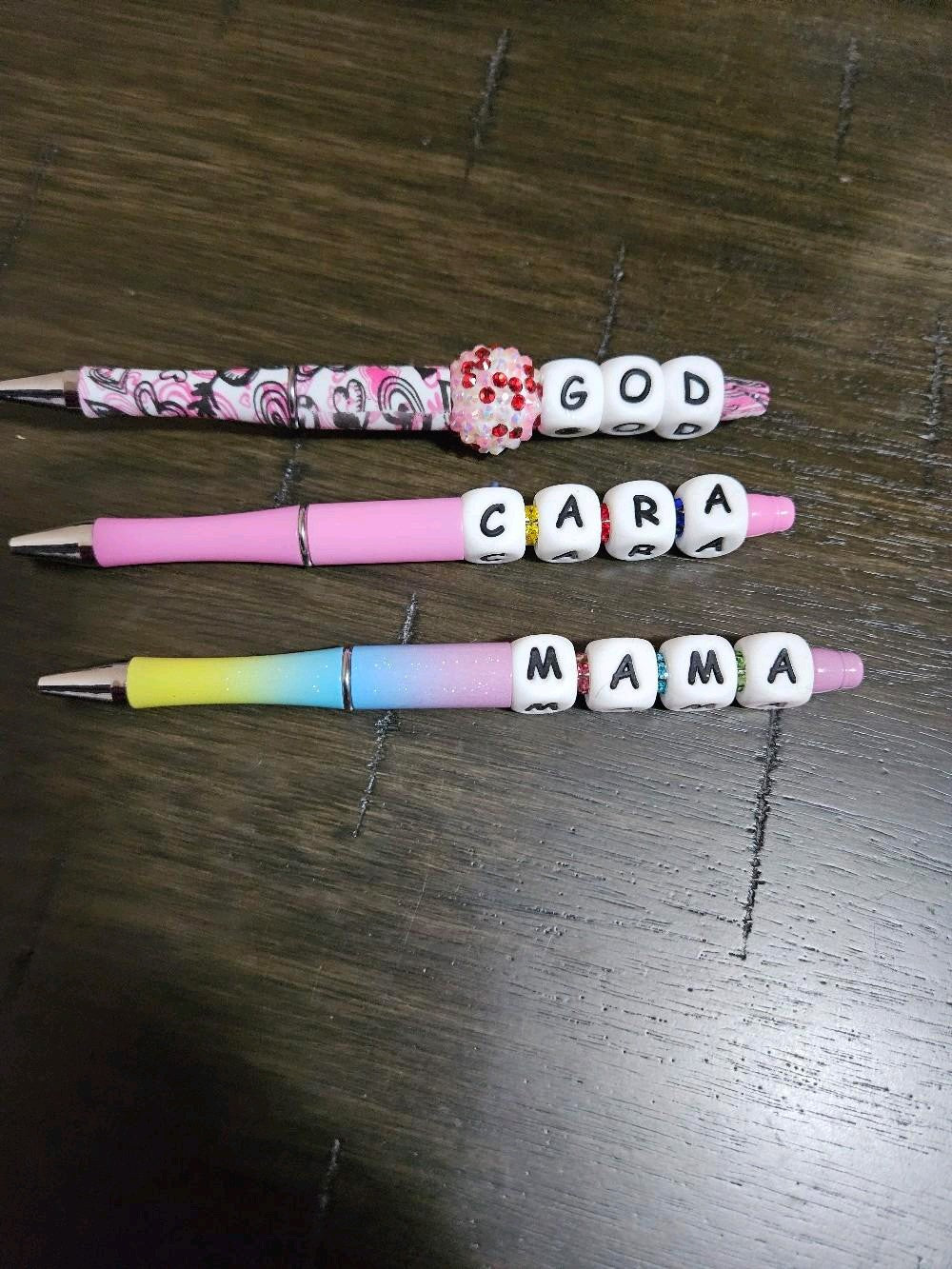 Custom Beaded Letter Pens